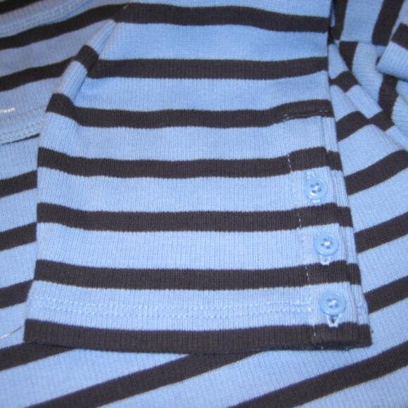 NWT Talbots Sz 1X Blue Striped Button Cuff Sleeve Bateau Neck Hutton Stripe LS - Picture 8 of 9